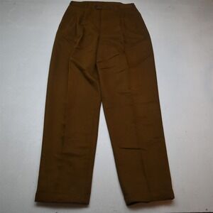 Vtg Y2K 2000s 32x34 Orange Tan Brown Pleated Cuffed Baggy Dress Mens Pants